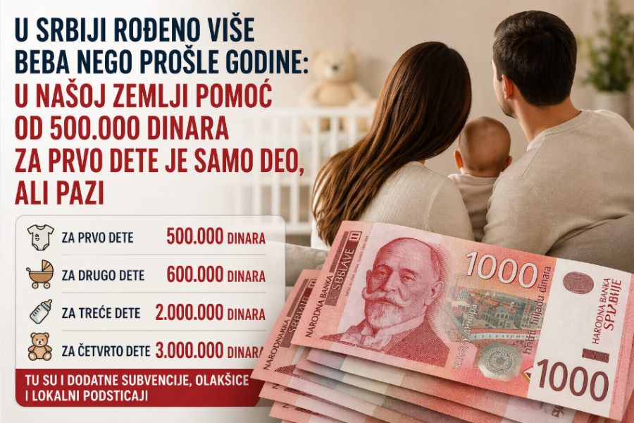 U Srbiji rođeno više beba nego prošle godine: U našoj zemlji pomoć od 500.000 dinara za prvo dete je samo deo
