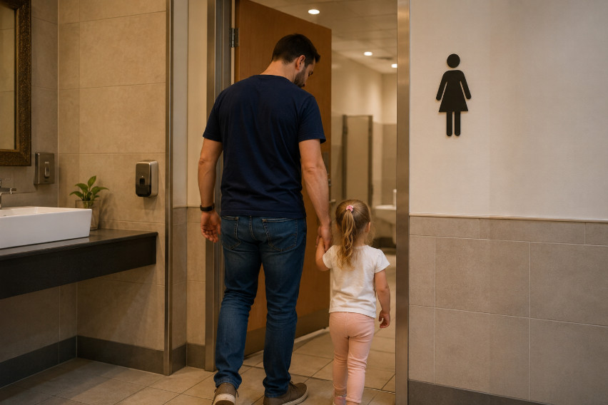 Da li je u redu da otac uđe u ženski WC sa ćerkom? Samohrani tata jednim pitanjem podelio Srbiju